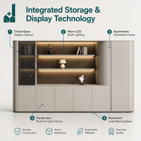 Gabinete de Almacenamiento Minimalista con Múltiples Compartimentos, Archivador para Exhibición, Uso en Oficinas Comerciales y Decoración de Proyectos
