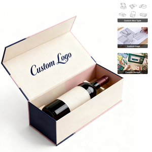 Sang Trọng Oem Odm Biểu Tượng Tùy Chỉnh Rượu Vang Chai Quà Tặng Bao Bì <span class=keywords><strong>Handmade</strong></span> Từ Đóng Cửa Cứng Nhắc Hộp Với Chèn - Product Image 1