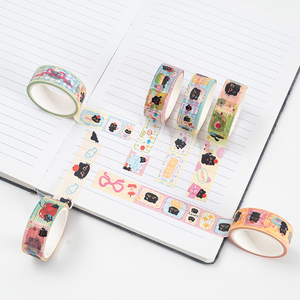 ديي لطيف الحيوانات الأليفة الكرتون الشريط واشي أنماط الحيوان كاواي ، نمط مرسومة باليد ، شريط مجلة العلاجية للحرف اليدوية والديكور - Product Image 5