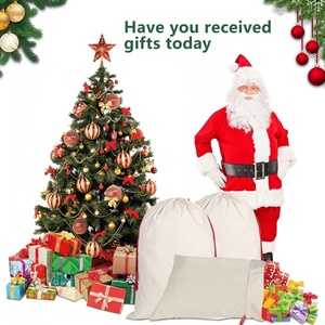 Double Layers <strong>Large</strong> <strong>Christmas</strong> Santa Sacks Xmas Linen Xmas Sack <strong>Bag</strong> With Drawstrings - Product Image 3