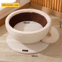 Grattoir pour chat en sisal en forme de tasse à café, grand espace, lit pour chat à 3 niveaux, meuble de grattage pour chats