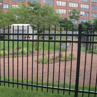 Clôture en acier résistante à la rouille avec pointe de lance, clôture extérieure en métal durable, clôture de jardin résistante aux intempéries, clôture de périmètre sécurisée