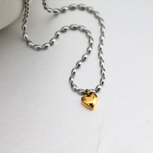 Nouveau Collier Cœur Massif en Acier Inoxydable Plaqué Or 18K PVD Anti-ternissement et Étanche pour la Vente en Gros - Product Image 2