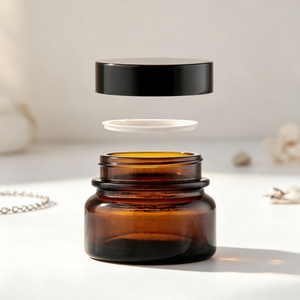 Pots en verre ambré de 50g <span class=keywords><strong>pour</strong></span> cosmétiques, sous-contenants vides marron anti-UV <span class=keywords><strong>pour</strong></span> crèmes <span class=keywords><strong>yeux</strong></span> et visage, emballage pharmaceutique <span class=keywords><strong>pour</strong></span> soins de la peau - Product Image 5