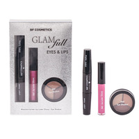 Boîte de papier pailleté Glam Full Lip and Eye Glossy Lip Gloss Mascara Primer Palette de fards à paupières 3 couleurs