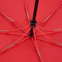 Parapluie compact à ouverture et fermeture automatiques, en tissu haute densité, avec poignée antidérapante, 23 pouces, pliable en trois sections, avec 8 baleines en fibre de verre rouges