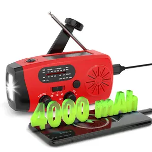 Am/Fm Mini Lanternas de Sobrevivência Carregador de mão Carregador de mão solar atualizado Dínamo Noaa Rádio de Bandas de Tempo