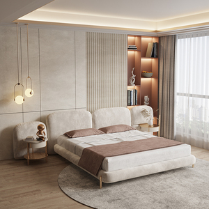 AOMISI CASA – ensemble <span class=keywords><strong>de</strong></span> <span class=keywords><strong>lit</strong></span> <span class=keywords><strong>en</strong></span> flanelle blanche, moderne, luxueux, rembourré, <span class=keywords><strong>tête</strong></span> <span class=keywords><strong>de</strong></span> <span class=keywords><strong>lit</strong></span> <span class=keywords><strong>en</strong></span> cuir blanc - Product Image 2