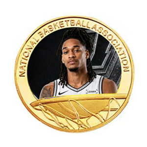 Ensemble de 5 pièces de monnaie commémoratives en or de l'équipe des San Antonio Spurs, avec joueurs de basket-ball, à collectionner, avec protection en acrylique - Product Image 4