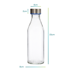 Clear Glass Bottles 1 Liter <b>Screw</b> Cap Hermetic Seal Elegant Design Drinkware <b>Set</b> - Product Image 2
