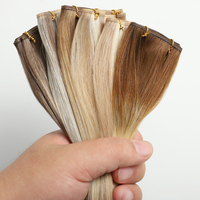 Extensiones de Cabello Ruso Premium Genius Weft, Invisibles, Remy, Cabello Virgen 100% Natural, Cabello Humano Real, Ombre Balayage