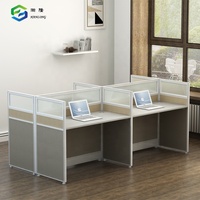Tables de bureau modernes pour 4 personnes, design linéaire, et meuble de rangement mobile pour projet de rénovation – Vente directe usine