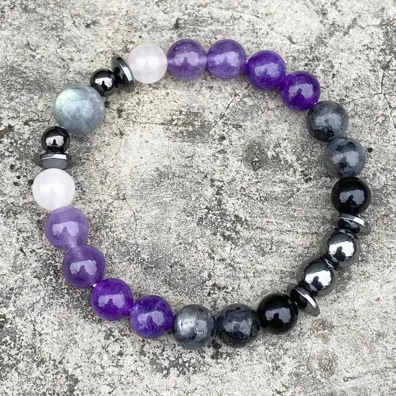 Amethyst Stone Bracelets Handmade Stretch Spiritual Balance Meditation Natural Stone Bead Crystal Bracelet For Women Gift
