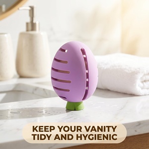 Support en silicone respirant pour éponge à maquillage, étui de voyage pour poudre, vente en gros d'usine, OEM ODM Logo - Product Image 2