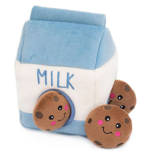 Juego de Juguetes de Peluche Interactivos de Algodón de la Mejor Calidad para Perros, Personalizado para Jugar al Escondite con Rompecabezas Sonoro con Forma de Cartones de Leche - Food Buddies Pets - Product Image 1