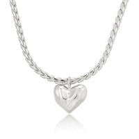 Acier inoxydable rétro chaîne amour pendentif collier lave coeur surface irrégulière rue rétro placage sous vide