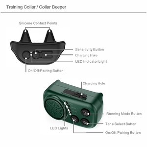 Kalung Pelatihan Anjing 2 in 1 Tahan Air dengan <span class=keywords><strong>Beeper</strong></span> & Remote, Dilengkapi 3 Mode Pelatihan: Getaran, Kejut, dan Bunyi - Product Image 4
