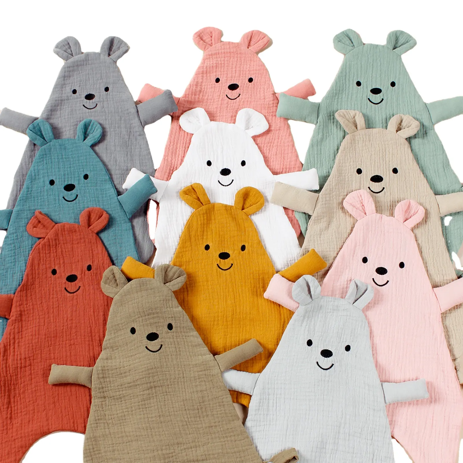 ลดกระหน่ำผ้าคอตตอนเนื้อนุ่มสำหรับเด็กแรกเกิดทำจากผ้ามัสลินใช้ปักลายหมีแฟชั่น