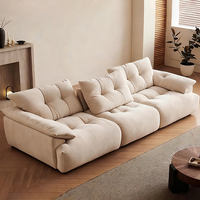 Moderne Weiche Verstellbare Rückenlehne Sofas Cremeweiß Wohnzimmer-Sofas für Zuhause Beliebtes Neues Designer Breitsitz-Stoffsofa-Set