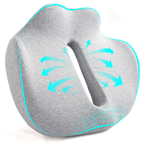 Coussin de siège en mousse à mémoire de forme en forme de U pour soutenir les étudiants et soulager le bas du dos, confort pour une assise prolongée, gris - Product Image 1