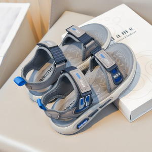 Nouvelles <span class=keywords><strong>sandales</strong></span> d'été 2026 pour enfants, tailles 26-37, pour les plus âgés, semelle en polyuréthane, fermeture Velcro, bordure renforcée, chaussures de plage pour garçons - Product Image 3