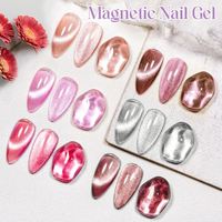 GELNAILY Vernis à ongles gel argenté doré longue durée Platinum Nail Art Painted Liner Gel Glitter Cat Eye Nail Gel Polish