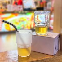 PRIX DE GROS Mini verres à vin de 3 oz Gobelet à shot Gobelet en verre transparent/dépoli de 3 oz avec couvercles en paille