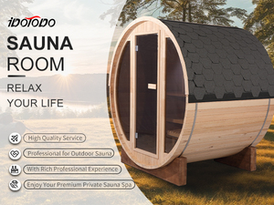 Sauna Tradicional de Vapor para 2 Personas, de Madera de <span class=keywords><strong>Hemlock</strong></span>/Cedro/Abeto/Thermo Wood, Sauna de Barril, Sauna Exterior, Venta al por Mayor - Product Image 2