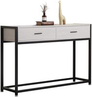 Console de couloir moderne noire et blanche unique, étroite, rangement de couloir, table d'entrée italienne mince pour salon moderne
