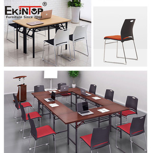 Silla de conferencia Zhongqirun apilable de plástico moderna para oficina y formación con material PP importado de Corea y acabado electrochapado - Product Image 5