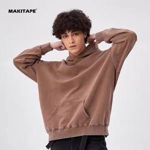 Unisex Distressed Embroidery 350grams Oversized Hoodie Streetwear Plus Size 5XL Custom Print Solid Pattern 100% Cotton Autumn - Product Image 3