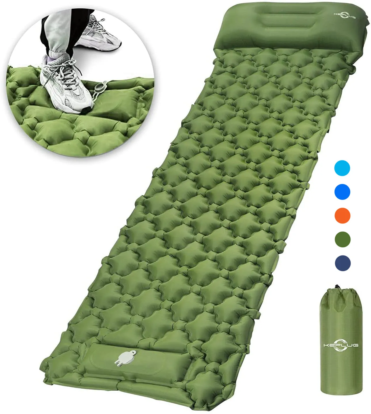 Tapis de couchage de camping gonflable ultraléger avec pompe à pied intégrée, matelas pneumatique léger et compact, meilleur tapis de couchage