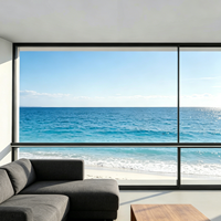 Ventana de Perfil de Aleación de Aluminio Ultra Estrecho con Doble Acristalamiento, Deslizamiento Suave, Visión Amplia y Gran Apertura
