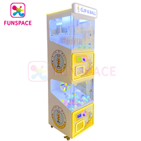 Funspace monnayeur 2 en 1 mini pince à prix 24 clips et machine de jeu cadeau capsule ball pour Game Center