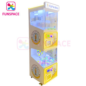 Funspace monnayeur 2 en 1 mini pince à prix 24 clips et machine de jeu cadeau capsule ball pour Game Center - Product Image 3