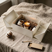 Boîte cadeau rigide magnétique pliable à double ouverture, couvercle à fermeture magnétique personnalisée, boîte en papier rigide pour coffret cadeau de luxe et emballage de marque