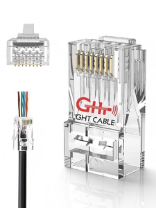 Conector RJ45 Pass Through Cat6 UTP para Cabos de Rede, Conector Modular RJ45 8P8C - Product Image 2