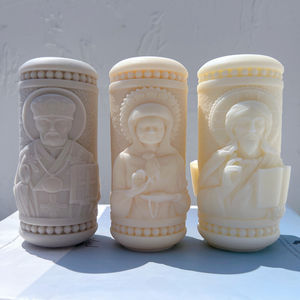 Molde de Silicona para Vela de Santo con Seis Diseños, Molde para Vela Cilíndrica de Estatua Católica, Escultura de Cera de Soja, Figura de Decoración para el Hogar, Arte para el Hogar - Product Image 4