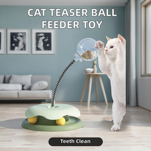 Petop Factory Juguete para Gatos: Bola Dispensadora de Comida Lenta con Resorte, Limpieza Dental, Duradero y Giratorio para Premios - Product Image 2