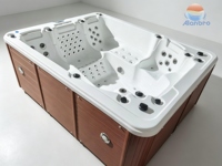 Bain à remous extérieur moderne autoportant en acrylique pour 6-7 personnes, bain à remous spa