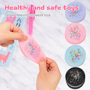 Jouet anti-stress en silicone souple fait main, en forme de cookie rose, jouet sensoriel Kawaii pour soulager le stress - Product Image 2