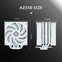 FEZCOOL AZ550 CPU Air Cooler 5 Heat Pipes Fluid Bearing Intelligent Temperature Control Quiet Fan Compatible All ARGB