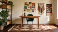 Tapis photocatalytique uni à franges de style européen |   Tapis de chambre ethnique anti-bactérien, résistant aux taches et antidérapant