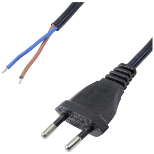 Cable de Alimentación Europeo Schuko Eu-S2D200P2075 de 2m, Cable de Extensión de PVC de Dos Polos Sin Revestimiento, Uso Conveniente - Product Image 1