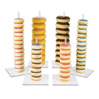 Support de présentation rond en acrylique transparent de qualité alimentaire pour gâteaux, beignets et pâtisseries, idéal pour la publicité et la vente au détail