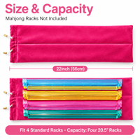 Sac de rangement en velours flanelle pour pions de Mahjong, avec cordon de serrage, pour 4 pistes de déplacement, plusieurs couleurs, pour jeux de table