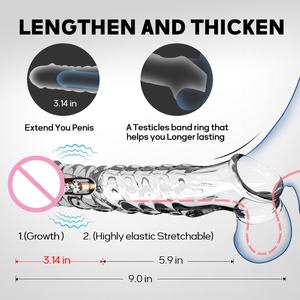 Penis Mouw Extender Cock <span class=keywords><strong>Ring</strong></span> Clear <span class=keywords><strong>Dildo</strong></span> Seksspeeltjes Penis Verlenging Mouw Met Kogel Vibrator Penis <span class=keywords><strong>Ring</strong></span> - Product Image 4