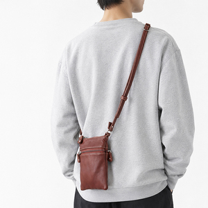 Mini bolso bandolera para smartphone, premium, de diseño, para hombre, de cuero, para viaje - Product Image 1