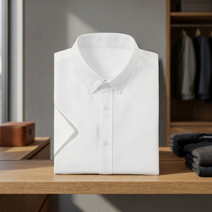 Custom Mens Summer <b>Dress</b> <b>Shirt</b> Slim Fit <b>Short</b> <b>Sleeve</b> Turn Down Collar Wrinkle Resistant Formal Business Office Casual Wear - Product Image 3