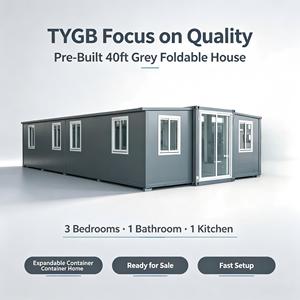 <span class=keywords><strong>Casas</strong></span> Plegables Prefabricadas TYGB de 40 pies, Color Gris, 3 Dormitorios, 1 Baño, 1 Cocina, <span class=keywords><strong>Casas</strong></span> Contenedor Expandibles en Venta, Enfocadas en la Calidad - Product Image 1